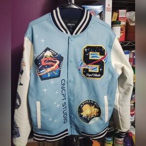 CNCPT Studio Blue Varsity Jacket with Patches